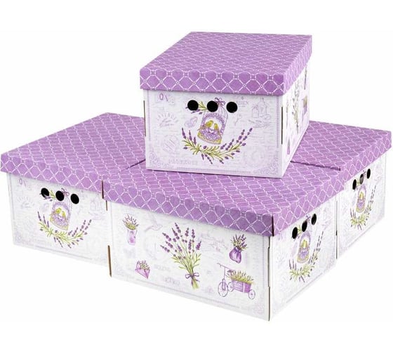 Изображение товара Короб для хранения из плотного микрогофрокартона BRAUBERG 330x250x185 мм, 4 шт., home 271813