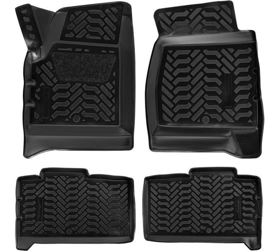 Изображение товара Ковры Airline для UAZ Patriot 3D с окт.14-, 4 шт., высокий борт, 3D с подпятником, ТЭП, черные ACM-PS-11
