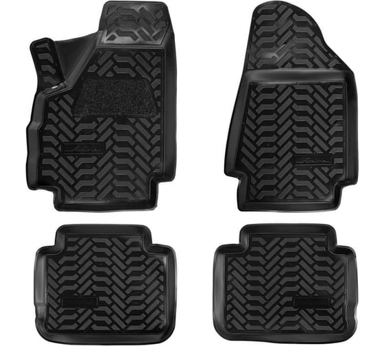Изображение товара Ковры Airline для ВАЗ Нива 3 дв. Lada 4x4, 4 шт., высокий борт, 3D с подпятником, ТЭП, черные ACM-PS-14