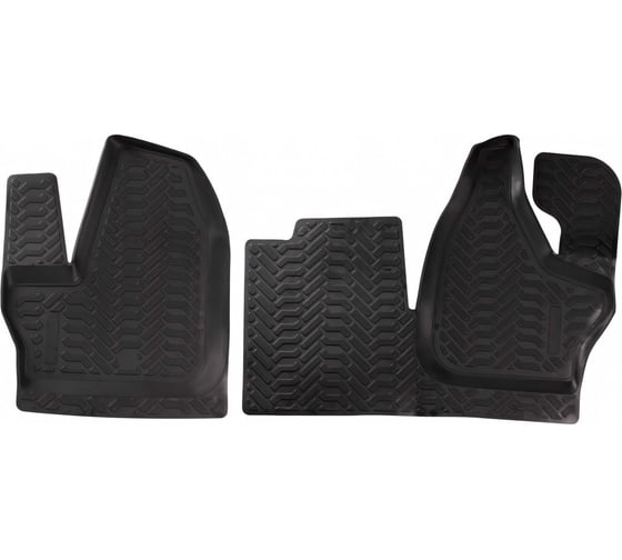 Изображение товара Ковры Airline для ГАЗель NEXT 16- КПП на панели, передние 2 шт., высокий борт, ТЭП, черные ACM-PS-75