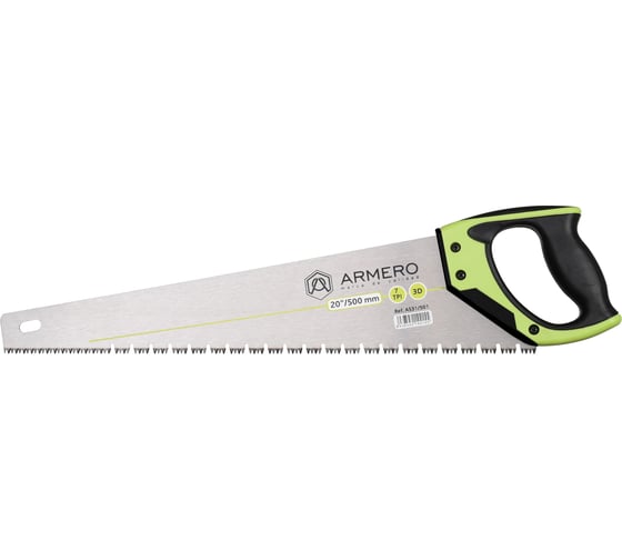 Изображение товара Ножовка по дереву, 500мм, 3d, средний зуб, алюминиевая защита Armero AS31-501