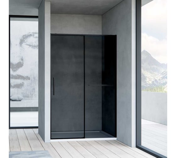 Изображение товара Душевая дверь VINCEA Slim Soft 1200, черный, стекло тонированное VDS-1SS120CGB