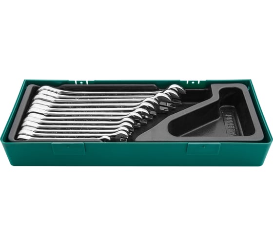 Изображение товара Набор ключей Jonnesway W45112SP гаечных комбинированных трещоточных в ложементе, 8-19 мм, 12 предметов 46667