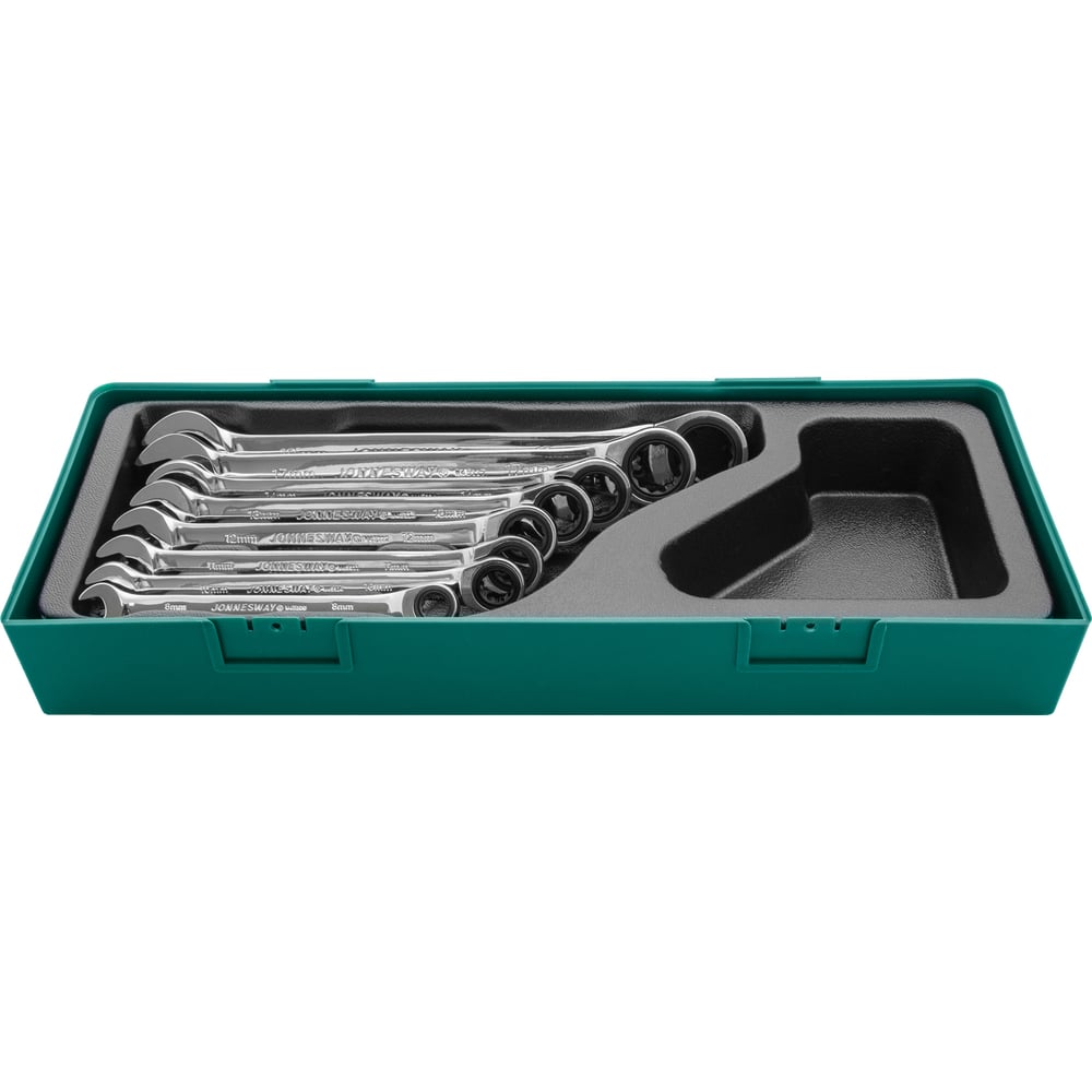 Изображение товара Набор ключей Jonnesway W45308SP 8-19 мм трещоточные в ложементе 8 предметов
