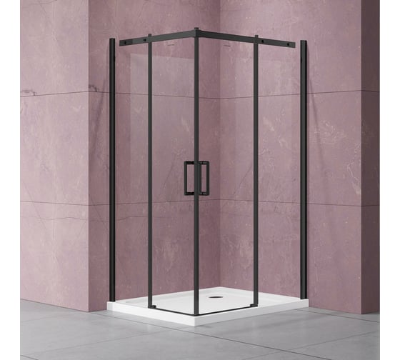 Изображение товара Душевой уголок VINCEA Dice 1000x1000, черный, стекло прозрачное VSS-4D100CLB