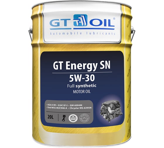 Изображение товара Масло Energy SN, SAE 5W30, API SN, 20 л GT OIL 8809059407967