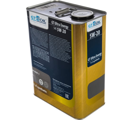 Изображение товара Масло Ultra Energy, SAE 5W-20, API SN/GF-5, 4 л GT OIL 8809059407288
