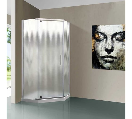 Изображение товара Душевой уголок VINCEA Stresa 1000x1000, хром, стекло шиншилла VSP-1S100CH