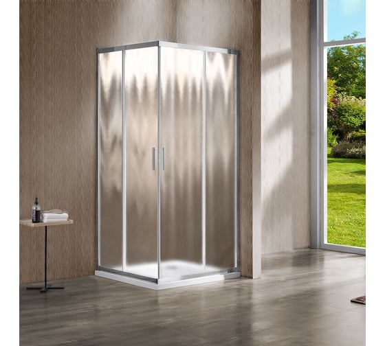 Изображение товара Душевой уголок VINCEA Stresa 900x900, хром, стекло шиншилла VSP-1S900CH
