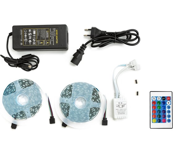 Изображение товара Комплект светодиодной ленты URM, 5050-60led-12V-14.4W, 840LM/m-IP65, RGB 2х5m N01006