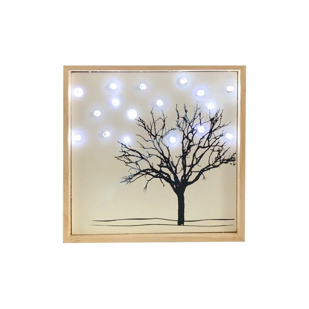 Изображение товара Картина SHLights Дерево в снегу 18LED 15x15 см тепло-белая