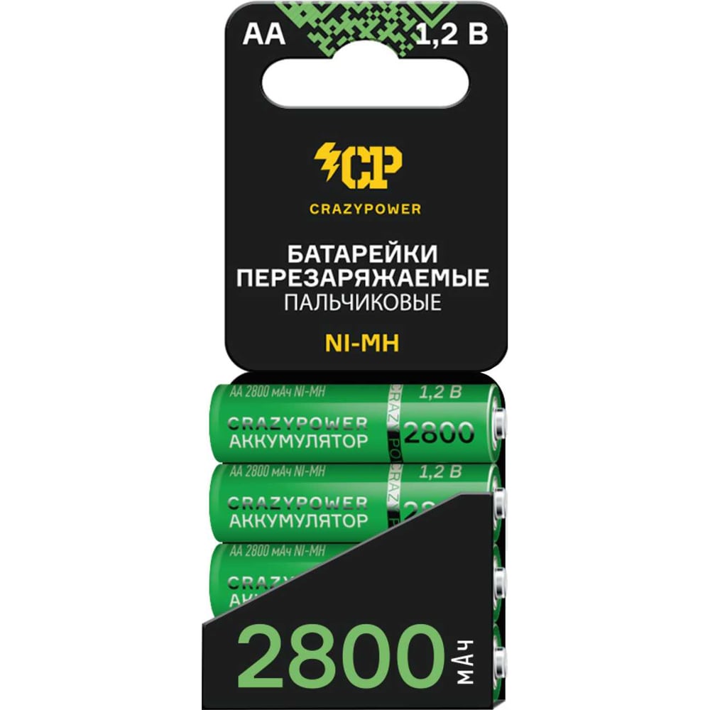 Изображение товара Аккумуляторы CRAZYpower AA Ni-MH 2800мАч 4 шт блистер