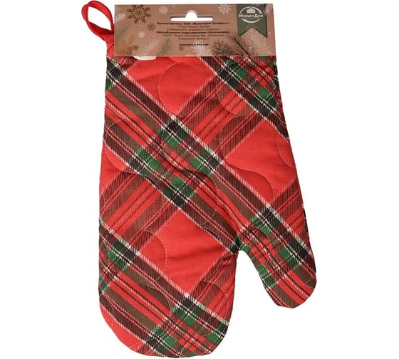 Изображение товара Прихватка-рукавица МУЛЬТИДОМ Шотландка размер 17x30 см МТ22-255