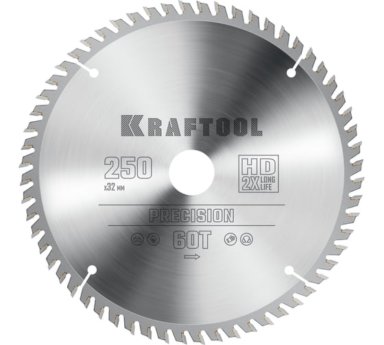 Изображение товара Диск пильный по дереву KRAFTOOL Precission 250x32 мм, 60Т 36952-250-32