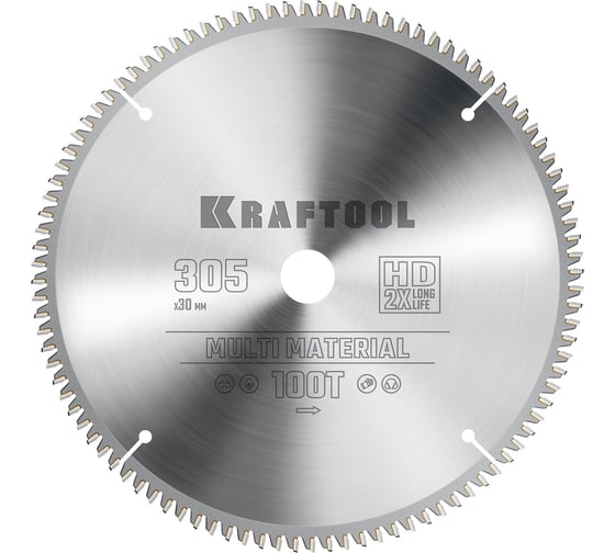 Изображение товара Диск пильный по алюминию KRAFTOOL Multi material 305x30 мм, 100Т 36953-305-30