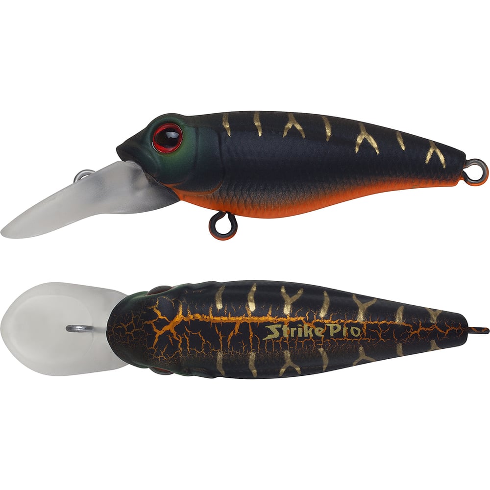 Изображение товара Воблер Strike Pro Pygmy 40 A208S Black Mat Tiger для спиннинга