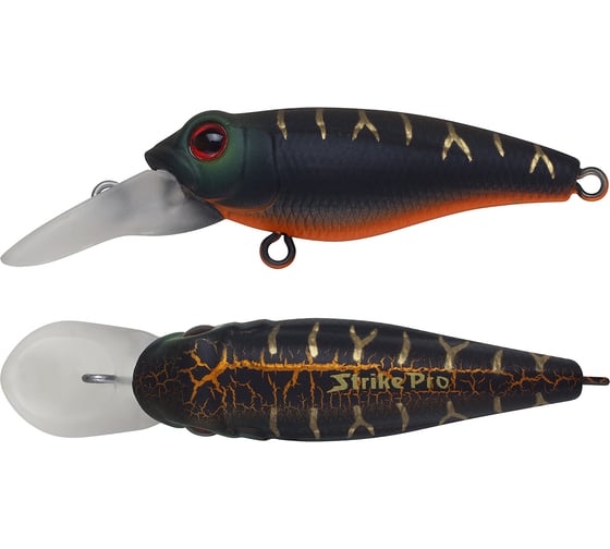 Изображение товара Воблер Strike Pro Pygmy 40 цвет: A208S Black Mat Tiger EG-073F#A208S