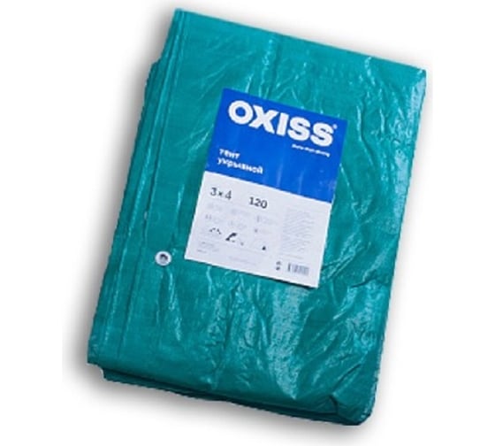 Изображение товара Тент укрывной 120 г/кв.м, 3x4 м, зеленый/серый Oxiss 4630025420222