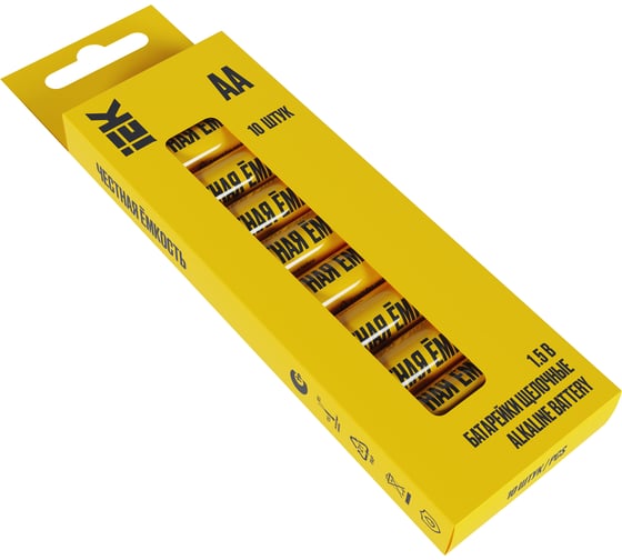 Изображение товара Щелочная батарейка IEK alkaline lr06/aa (10шт/бокс) ABT-LR06-OP-B10