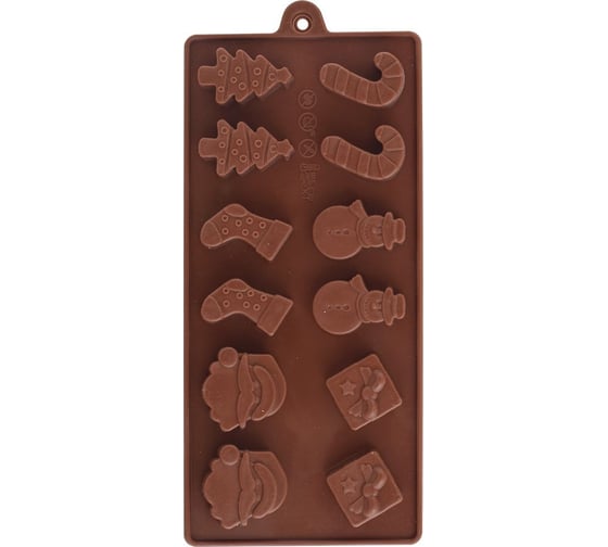 Изображение товара Форма для шоколадных конфет МУЛЬТИДОМ Рождество силиконовая размер 22,5x10x1,5 см VL2-91