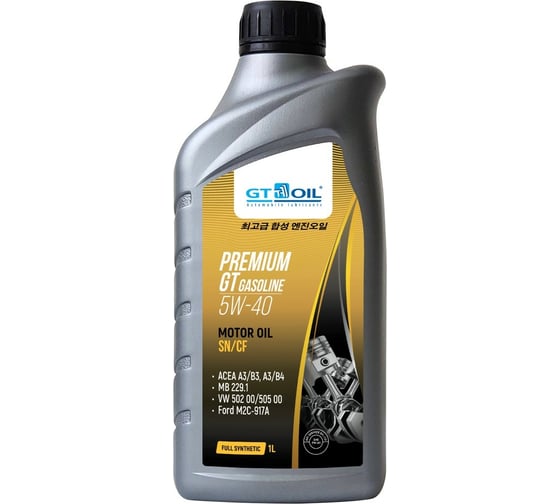 Изображение товара Масло Premium Gasoline, SAE 5W-40, API SN/CF, 1 л GT OIL 8809059407219