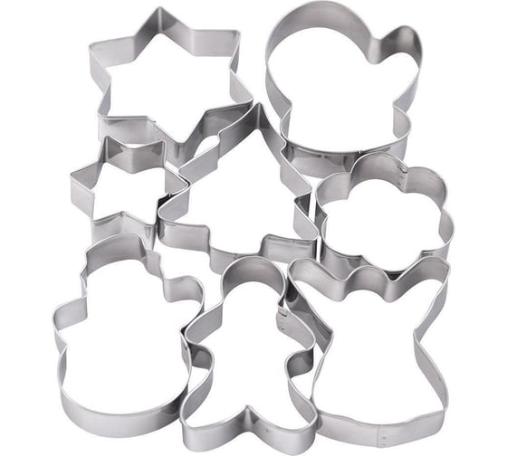 Изображение товара Набор кулинарных форм МУЛЬТИДОМ Новогодний калейдоскоп, 8 шт размеры 6x6 см, высота 1,8 см VL2-90