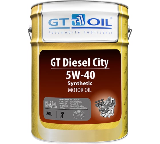 Изображение товара Масло Diesel City, SAE 5W-40, API CI-4/SL, 20 л GT OIL 8809059408018