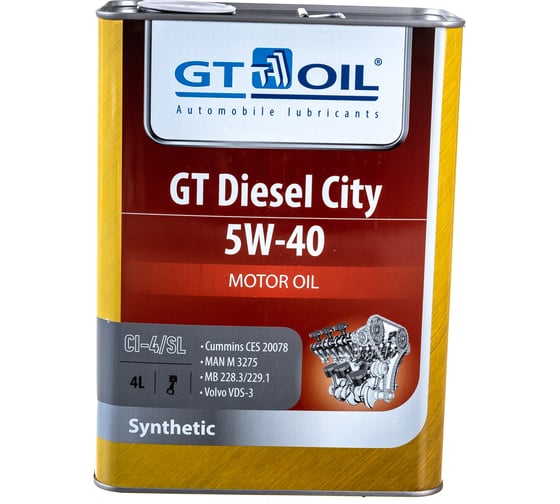 Изображение товара Масло Diesel City, SAE 5W-40, API CI-4/SL, 4 л GT OIL 8809059408001