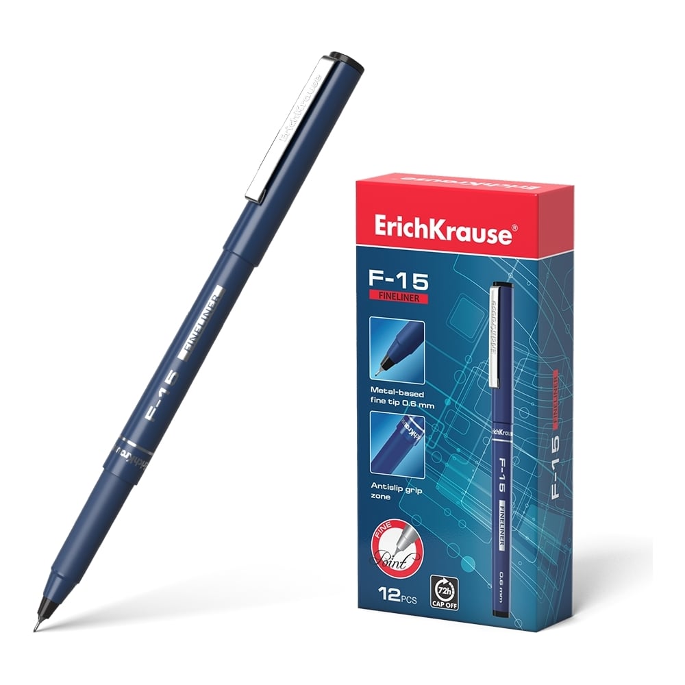 Капиллярная ручка ErichKrause ручка капиллярная набор sakura pigma micron manga разные типы 8 штук чёрный