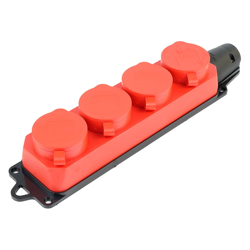 Изображение товара Переносная розетка STEKKER 4-местная c/з IP44 250В 16А красная