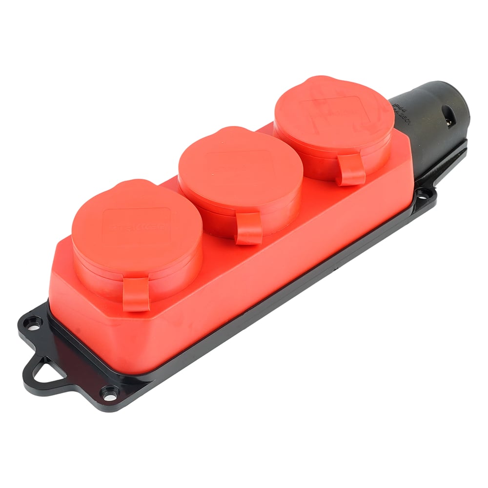 Изображение товара Переносная розетка STEKKER 3-местная c/з 250В 16А IP44 красная