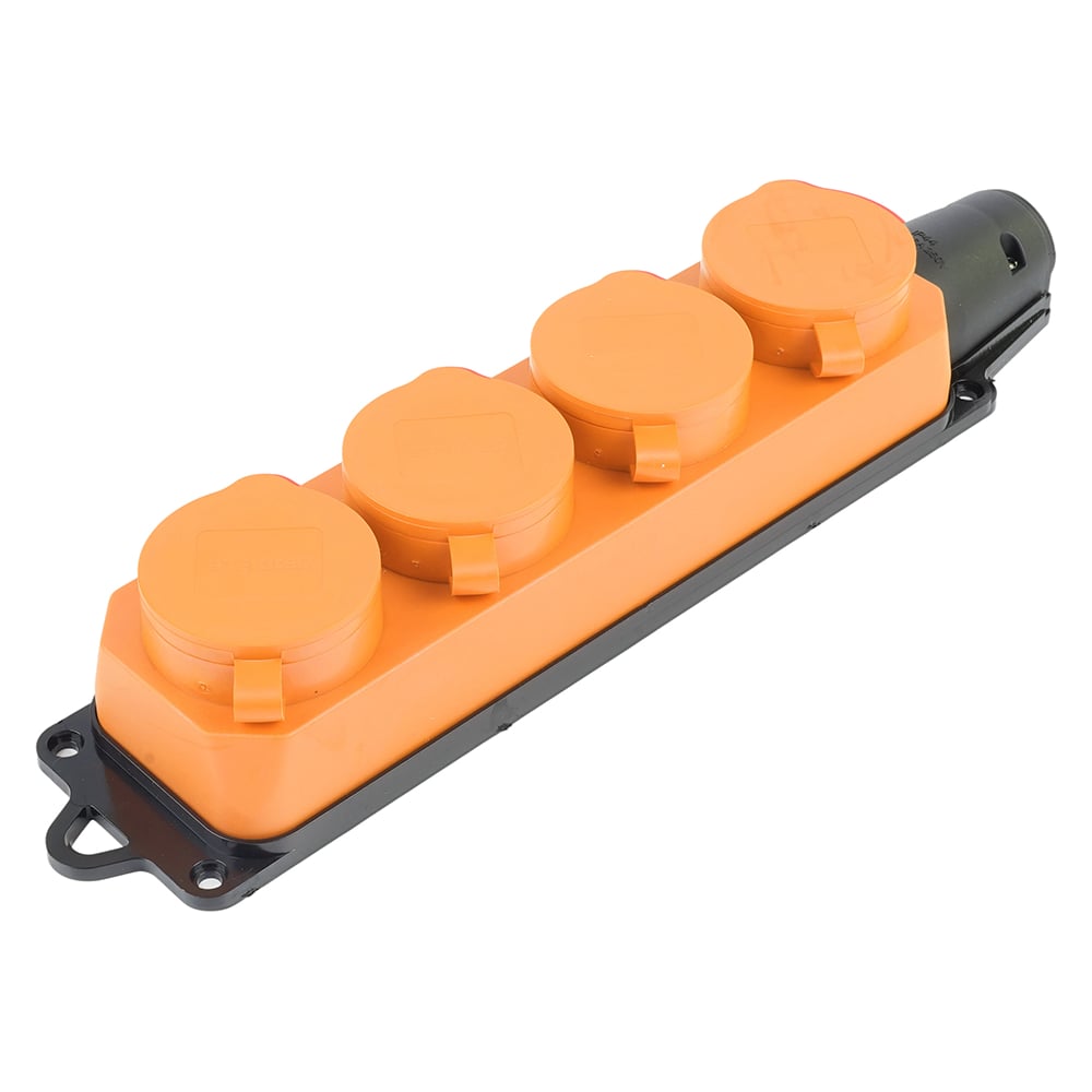 Изображение товара Переносная розетка STEKKER 4-местная c/з IP44 250V 16A оранжевая