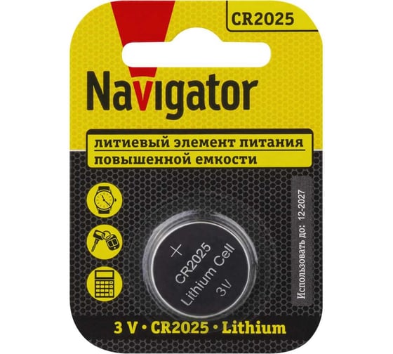 Изображение товара Элемент питания Navigator 93 822 NBT-CR2025-BP1 29258 93822