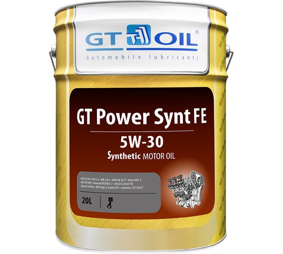 Изображение товара Масло Power Synt FE, SAE 5W-30, API CI-4, 20л GT OIL 8809059408025