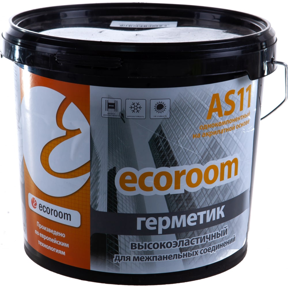 фото Акриловый герметик для межпанельных швов ecoroom as-11 серый 7 кг e-герм-8867/7