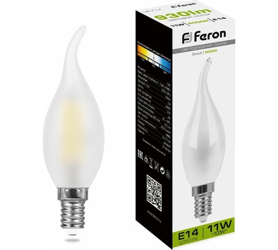 Изображение товара Светодиодная лампа FERON 11W 230V E14 4000K матовая, LB-714 38011