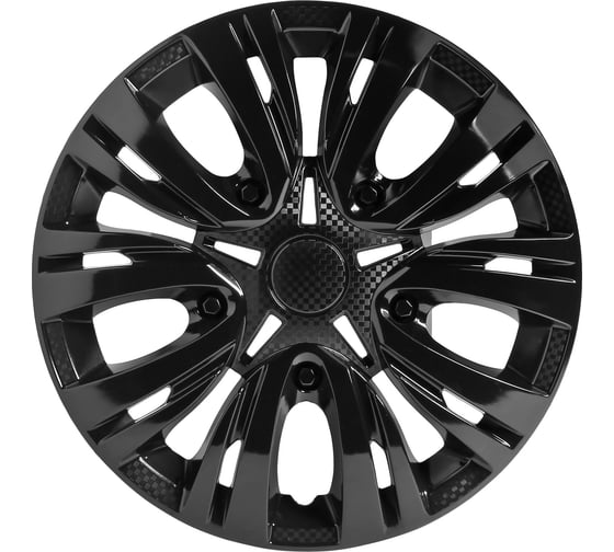 Изображение товара Колесные колпаки Airline 14 Лион черный глянец, карбон, компл. 2 шт. AWCC-14-04