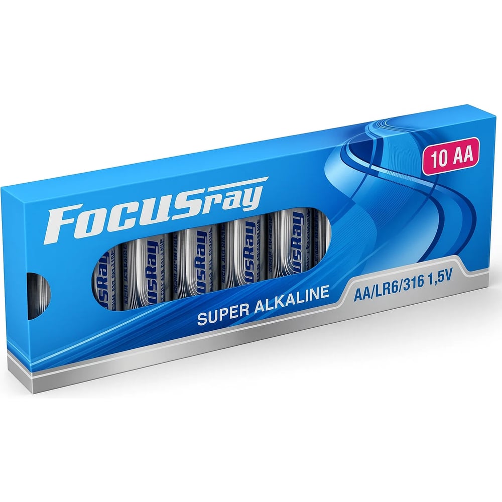 Изображение товара Батарейки Focusray SUPER ALKALINE LR6/BOX10 10 шт щелочные типоразмер AA