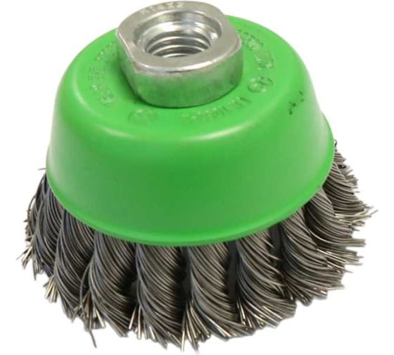 Изображение товара Щетка чашеобразная узловая нерж. проволока, D=65 мм, M14x2 мм BTI 57 522 65х0,35