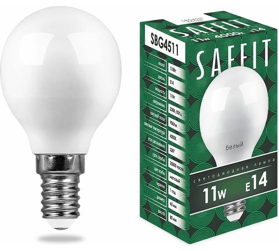 Изображение товара Светодиодная лампа SAFFIT 11W 230V E14 4000K, SBG4511 55138