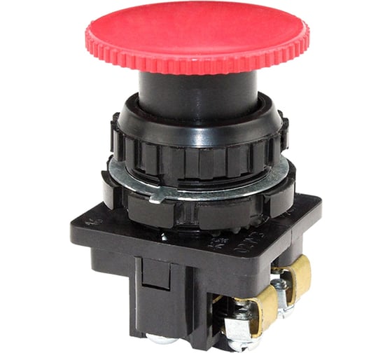 Изображение товара Кнопочный выключатель Электротехник Ке-021 у3 исп.2, красный, 1з и 1р, гриб без фиксации, ip40, 10а, 660в, ET511659