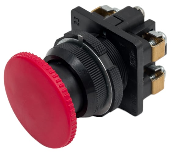 Изображение товара Кнопочный выключатель Электротехник Ке-021 у3 исп.1, красный, 2з, гриб без фиксации, ip40, 10а, 660в, ET512404