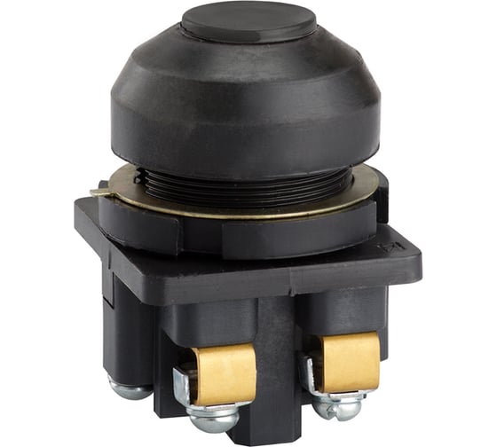 Изображение товара Кнопочный выключатель Электротехник Ке-081 у2 исп.2, черный, 1з и 1р, цилиндр, ip54, 10а, 660в, ET502364