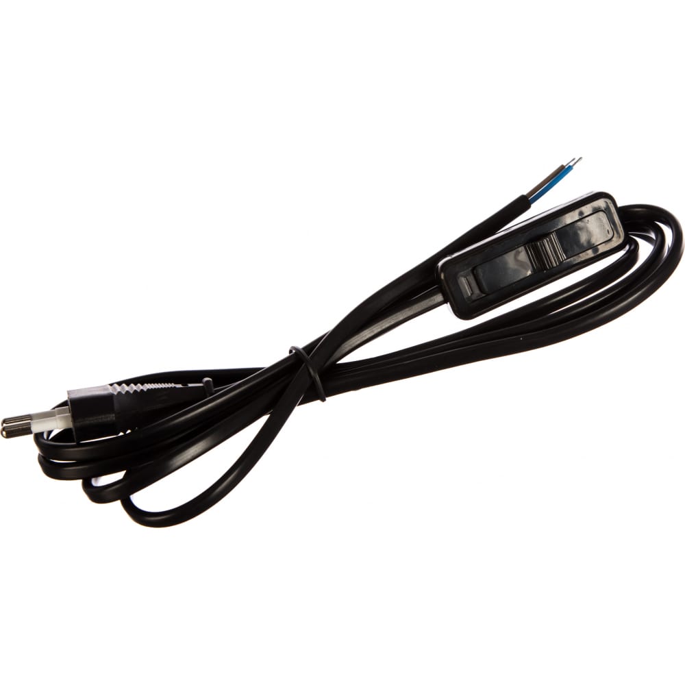 фото Сетевой шнур с выключателем feron 230v 1.9м черный, kf-hk-1 23050