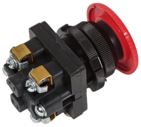 Изображение товара Кнопочный выключатель Электротехник Ке-201 у2 исп.2, красный, 1з и 1р, гриб с фиксацией, ip54, 10а, 660в, ET561481