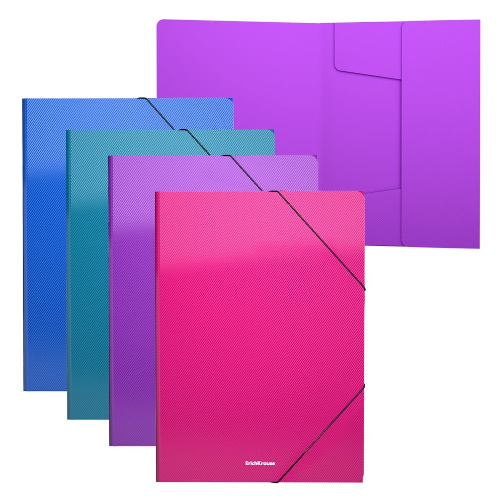 Файловая папка ErichKrause папка на резинке а65 12 отделений фиолетовая пастель