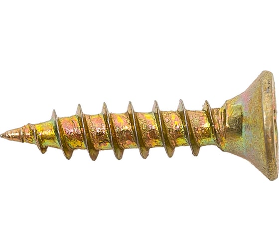Изображение товара Потайной универсальный шуруп Метизный двор 2,5x12, желтый, 1000 шт. 4690441029362