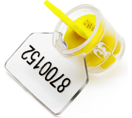 Изображение товара Пластиковая роторная номерная пломба Пломба.Ру цвет желтый 10 шт. в упаковке 1006043