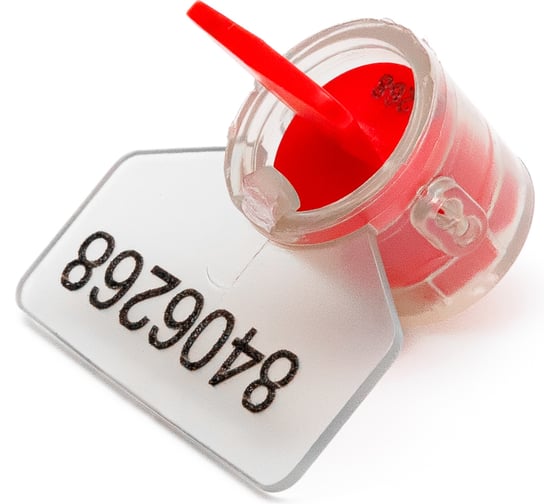 Изображение товара Пластиковая роторная номерная пломба Пломба.Ру цвет красный 10 шт. в упак. 1006044