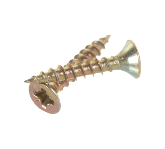 Изображение товара Потайной универсальный шуруп Метизный двор 3,5x20, желтый, 35 шт. 4607173900739